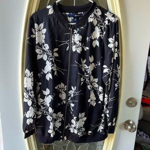 Fun zip up floral jacket with soft elastic waist 14w